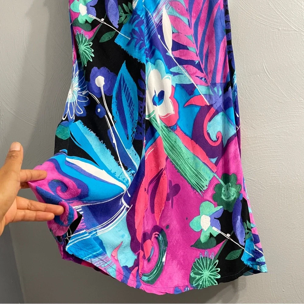 Jams World Barry Bayberry Dress Size L colorful sleeveless floral print - Picture 8 of 11